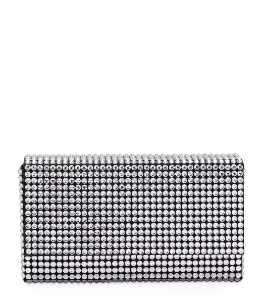 Amina Muaddi Super Amini Paloma Clutch Bag Black White