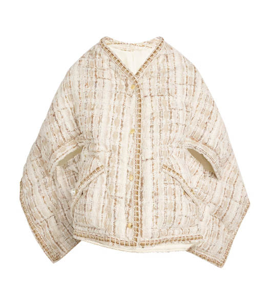 Khrisjoy Tweed Down Corazon Puffer Cape