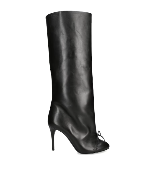 Alaïa Leather Bow Knee-High Boots 90